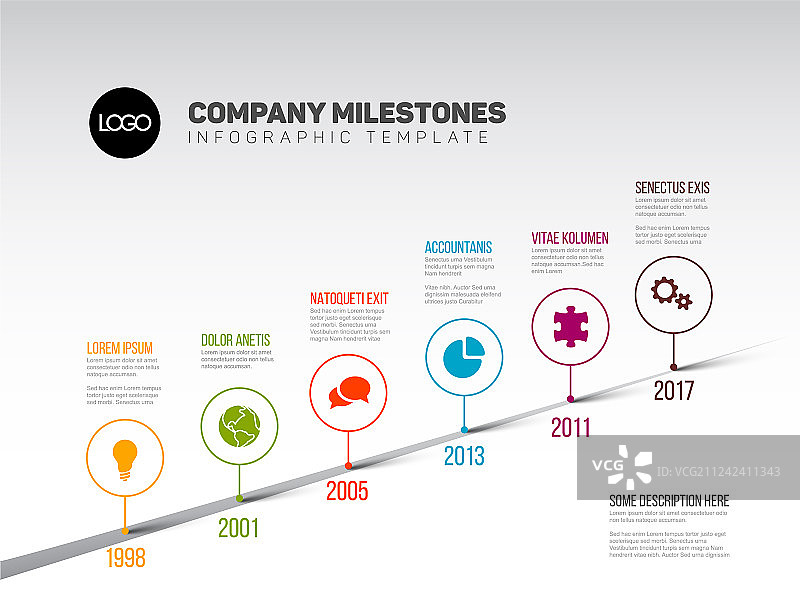 带指针的信息图表时间线模板图片素材