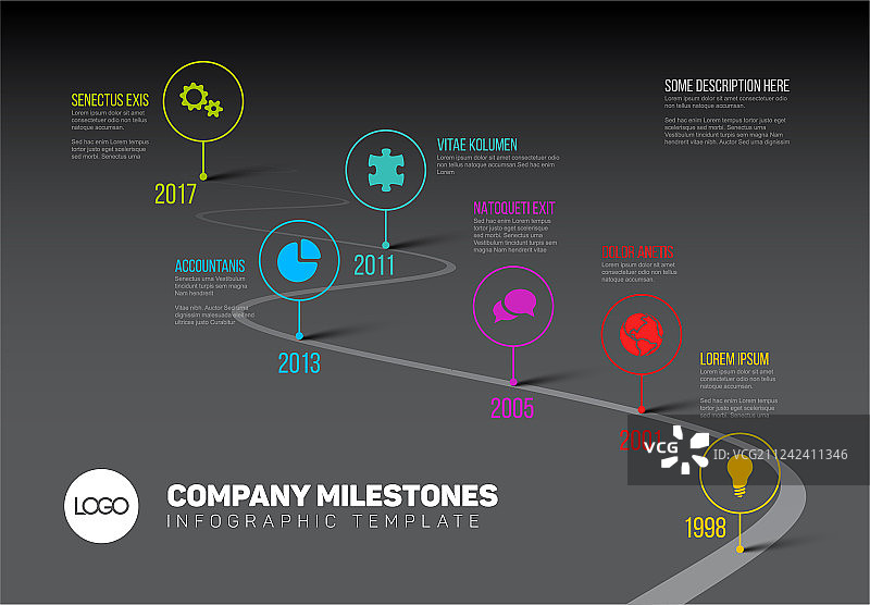 带指针的信息图表时间线模板图片素材