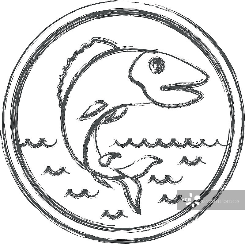 圆形标志模糊草图轮廓图片素材