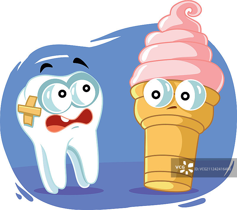 敏感牙齿害怕冷冰淇淋图片素材