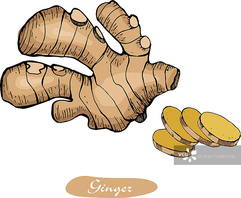 姜黄色手绘图案图片素材