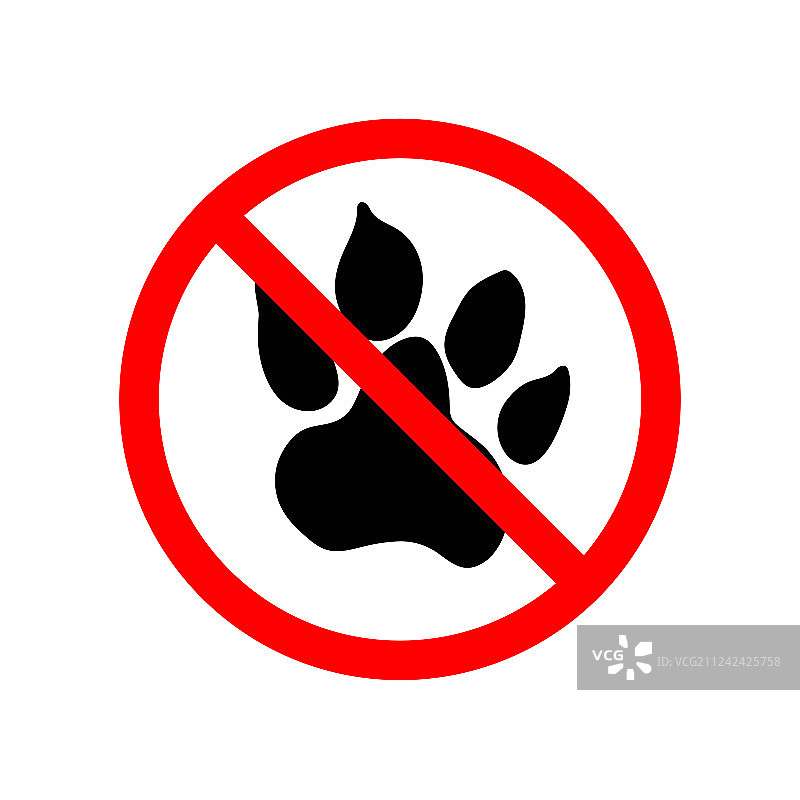 禁止动物入内红色标志图片素材