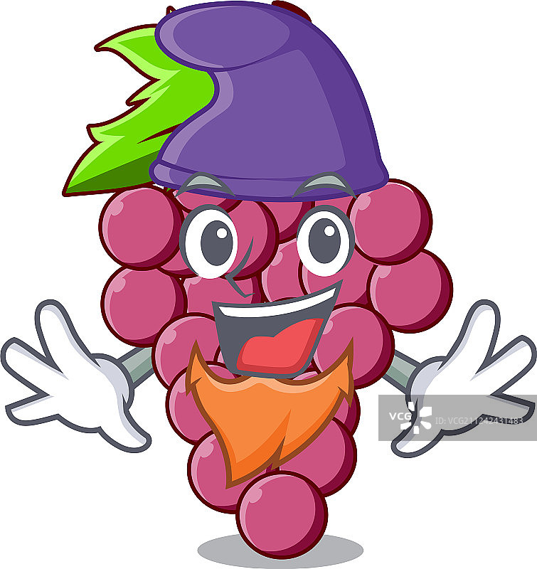卡通造型的精灵红葡萄图片素材