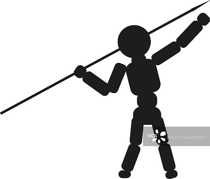 男人投掷长矛黑色图标图片素材