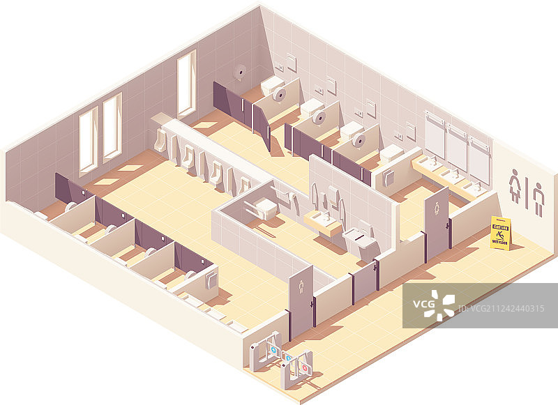 2.5D公共付费厕所图片素材