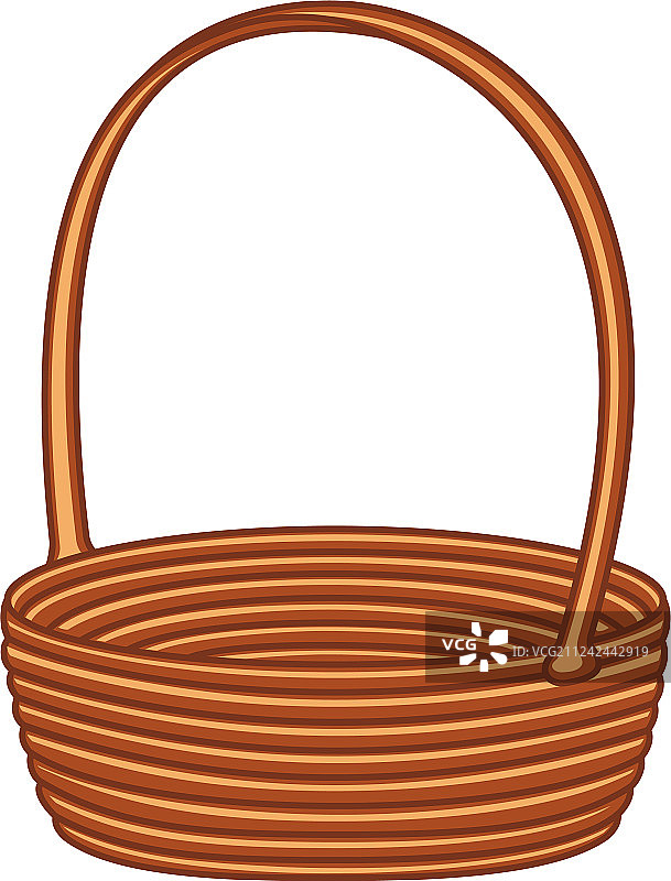 彩色卡通空柳条筐图片素材