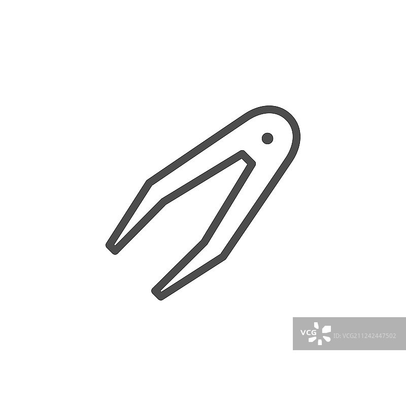 眼睛镜片镊子线性图标图片素材