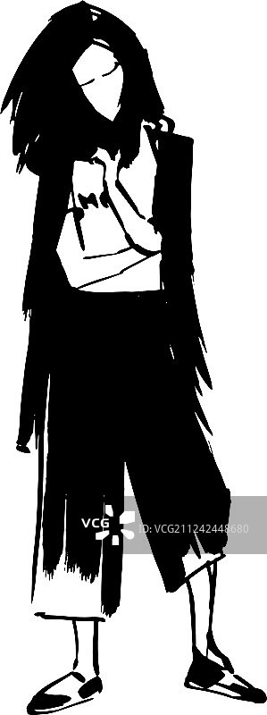 穿着阔腿短裤的潮人女孩图片素材