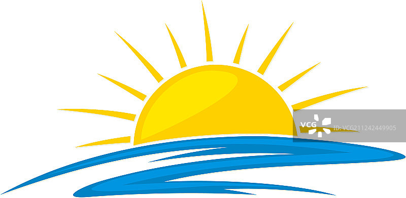 太阳与海洋logo图片素材