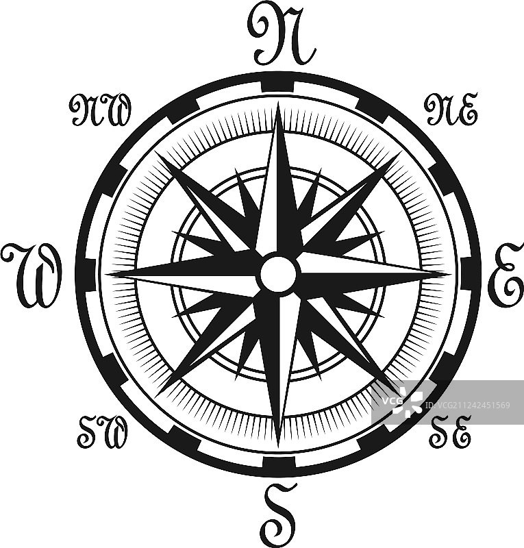 海员导航罗盘航海图标图片素材