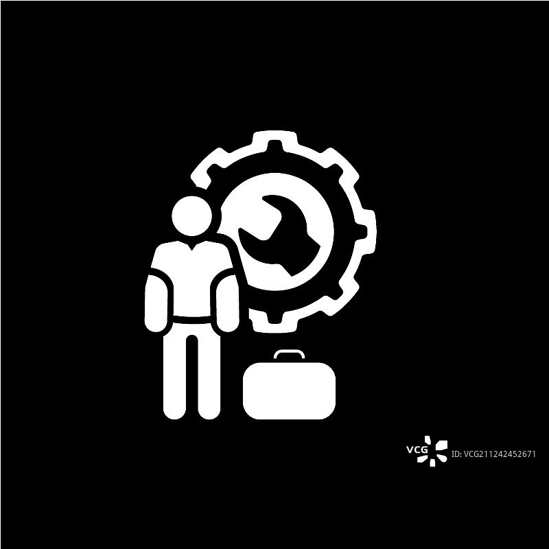 维修人员图标扁平设计图片素材
