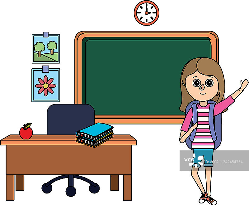 卡通女学生图片素材