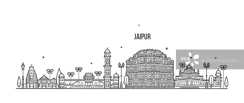 印度斋浦尔城市天际线图片素材