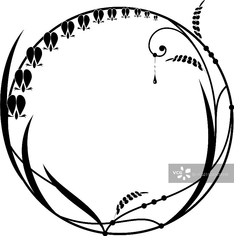 带有落新妇花的边框图片素材