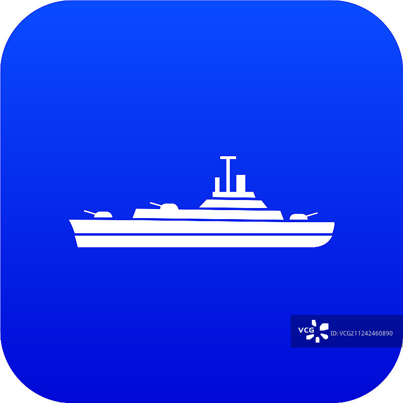 蓝色军舰图标图片素材