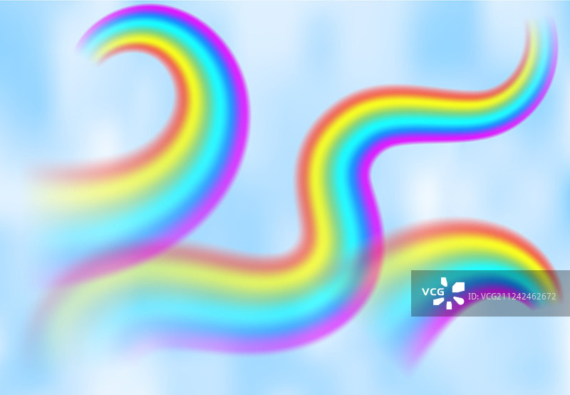 蓝天白云间的彩虹图片素材