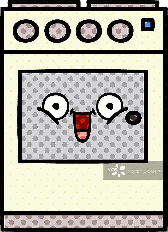 漫画书风格卡通厨房烤箱图片素材