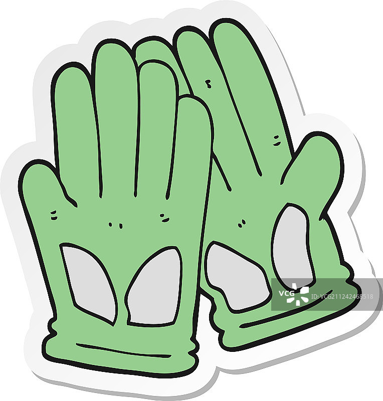卡通园艺手套贴纸图片素材