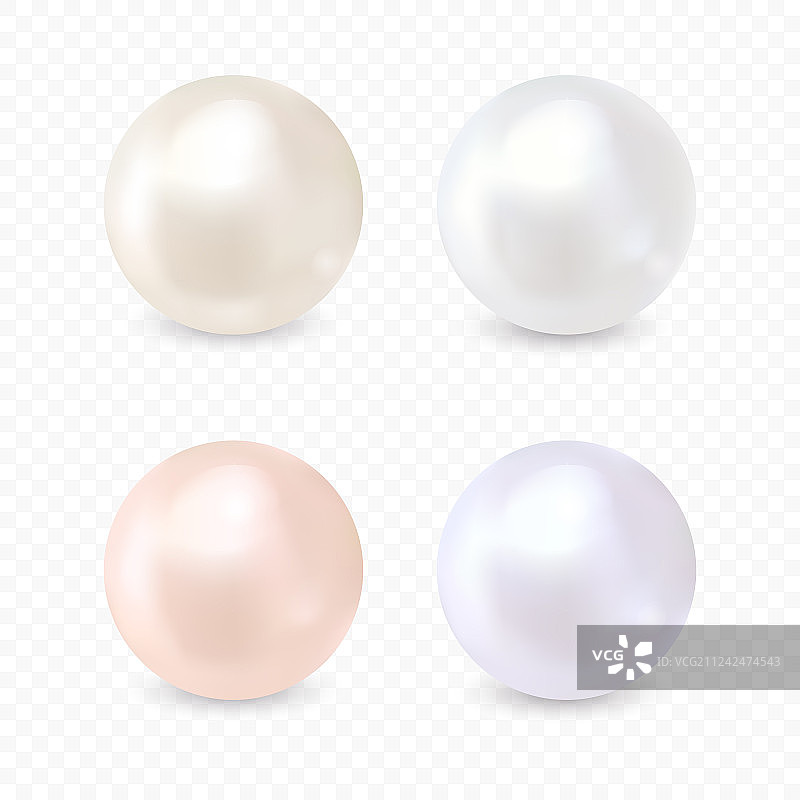 透明背景上的珍珠套装图片素材