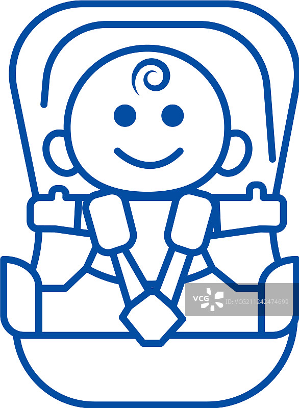 汽车安全座椅概念线条图标图片素材