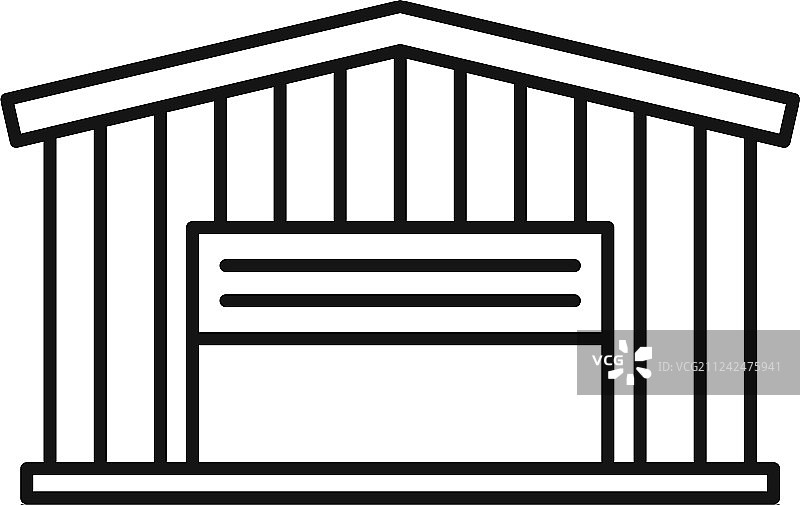 货运仓库图标轮廓样式图片素材