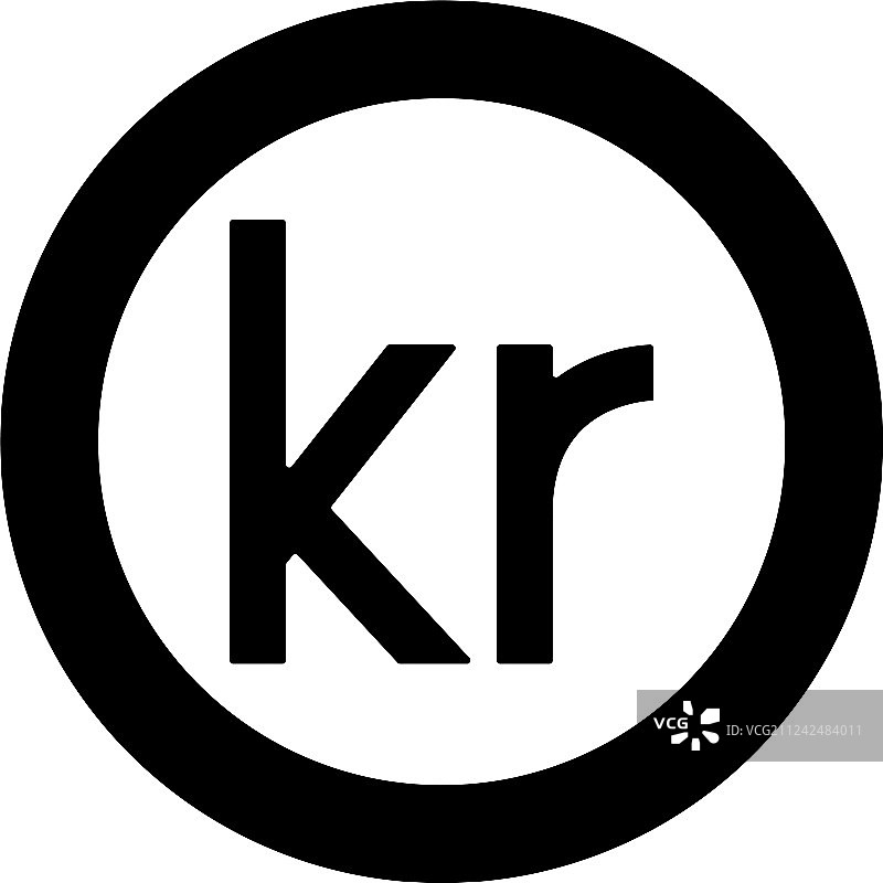 丹麦克朗黑色图标图片素材