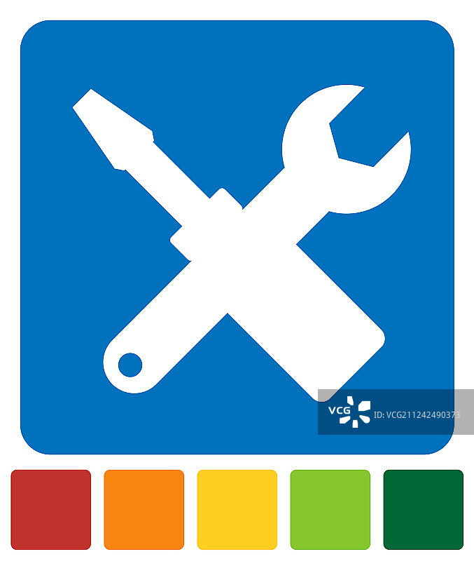 螺丝刀扳手交叉维修维护图标图片素材