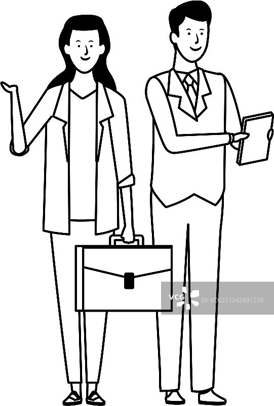 卡通商务情侣头像黑色图图片素材