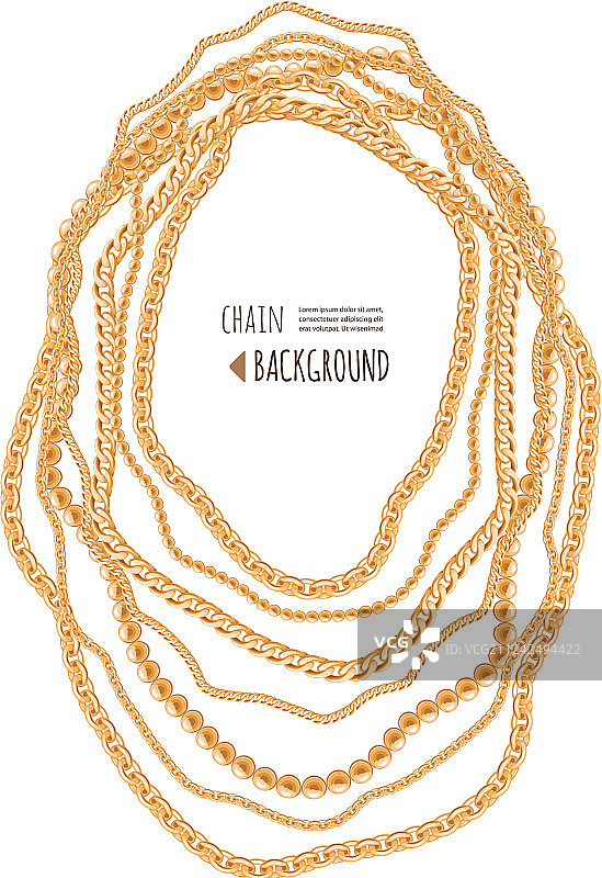 金色链条项链抽象背景珠宝图片素材