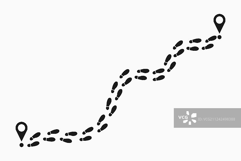 脚印追踪图片素材