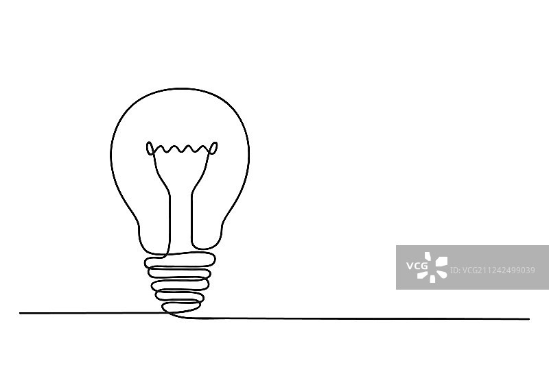 电灯连续单线画图片素材