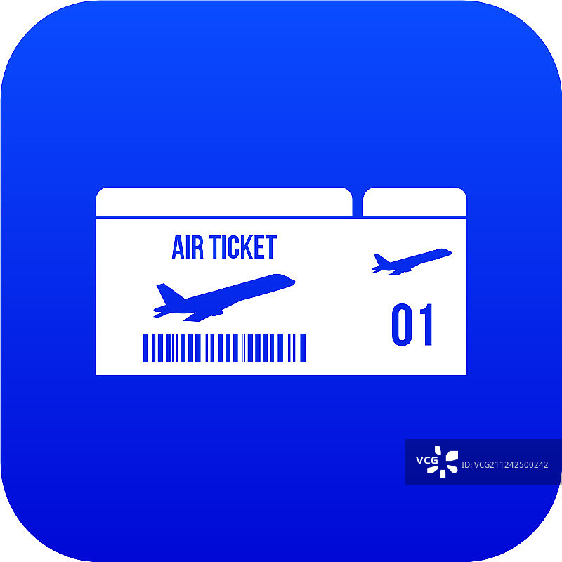 航空公司登机牌蓝色数字图标图片素材