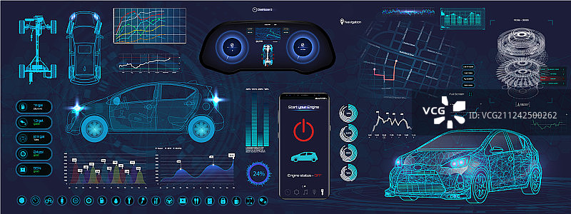 汽车未来风格应用元素图片素材