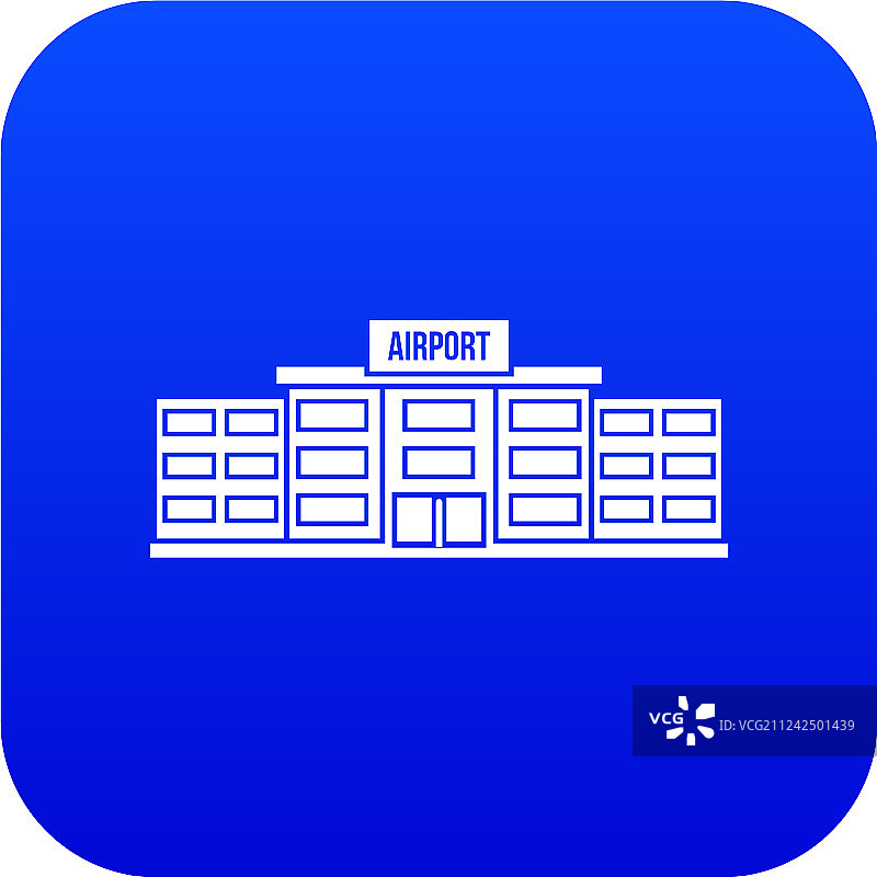 机场建筑物图标数字蓝色图片素材