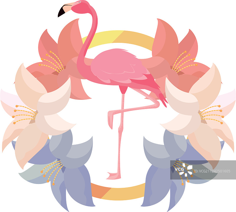 精致的火烈鸟花环图片素材