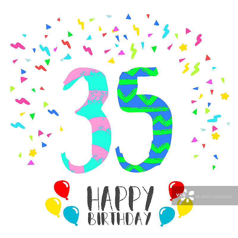 35岁生日派对邀请卡图片素材