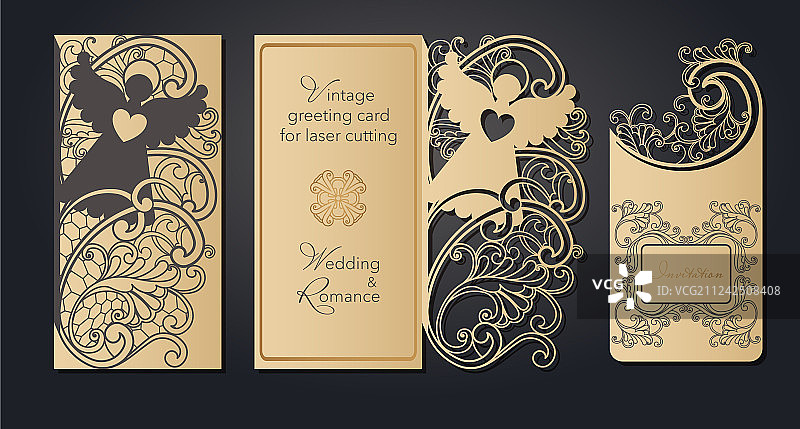用于激光镂空贺卡的模板图片素材