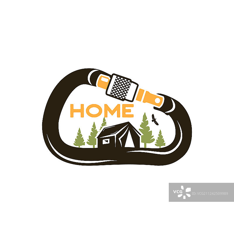 露营野生动物徽章登山图片素材