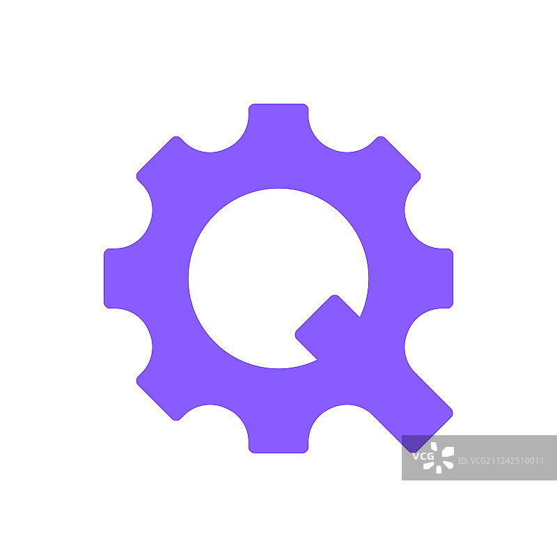 齿轮造型的字母Q图片素材