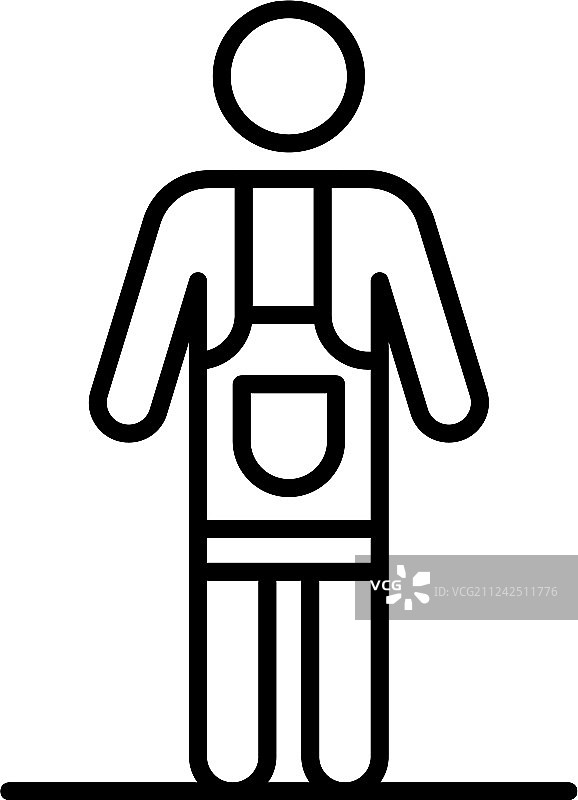 穿围裙的陶艺工人图标轮廓样式图片素材