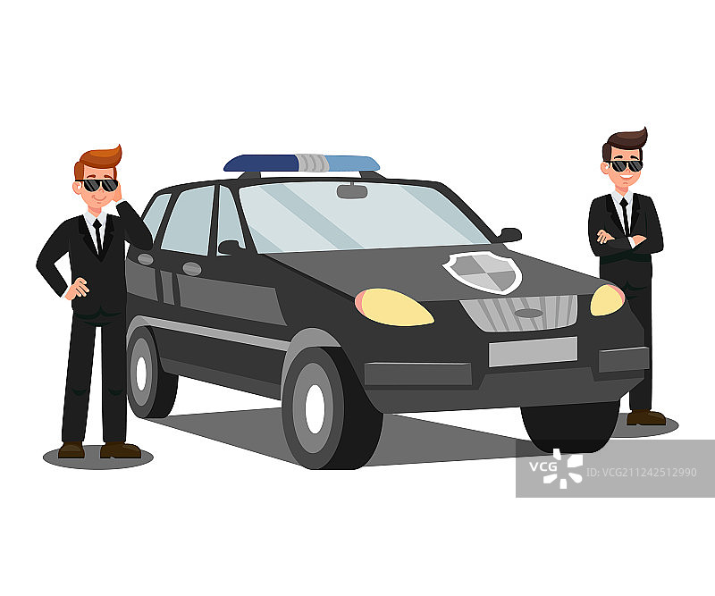 安全代理和汽车扁平设计图片素材