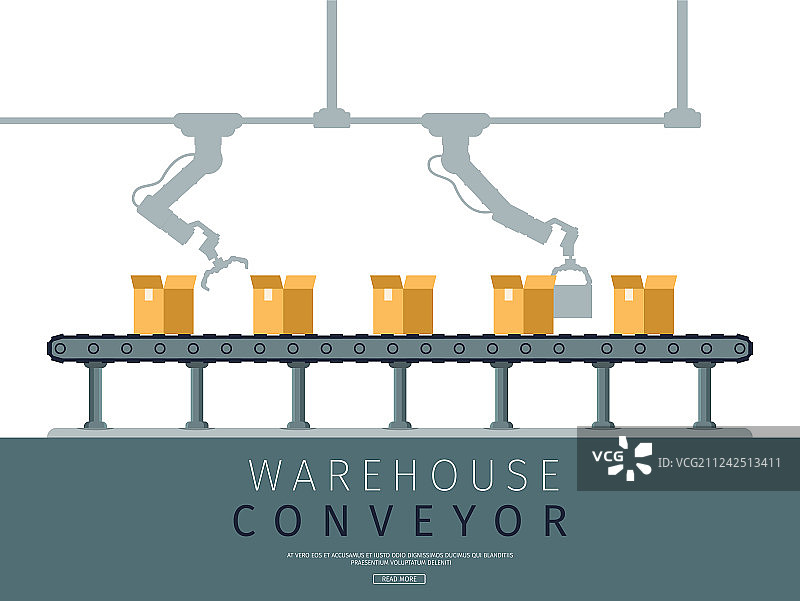 机械臂仓库输送带banner图片素材