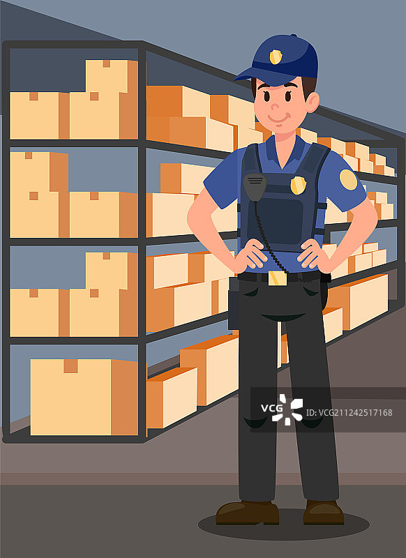 物证室警官扁平设计图片素材