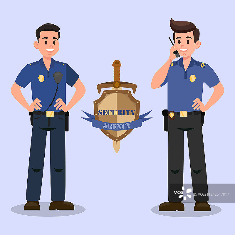 卡通安全服务守护者图片素材