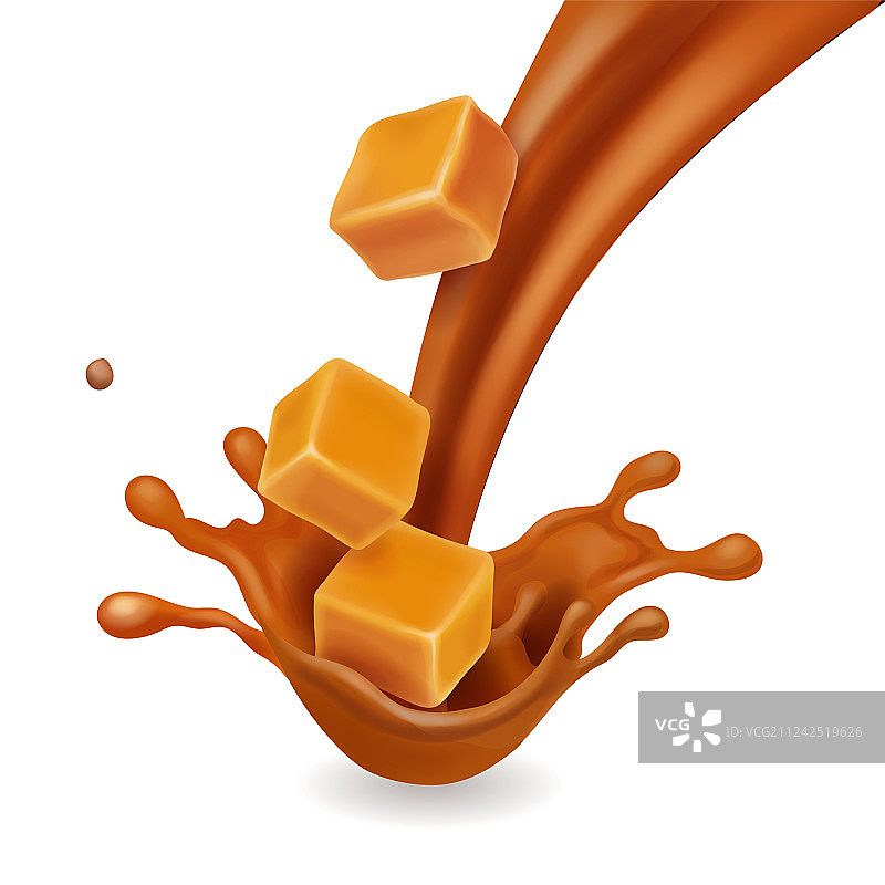 焦糖糖果飞溅效果图片素材