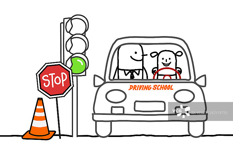 卡通人物 - 驾校图片素材