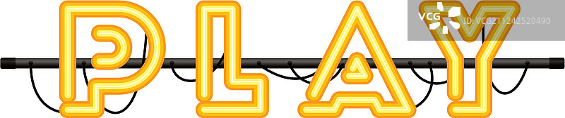 霓虹灯播放标签图标图片素材