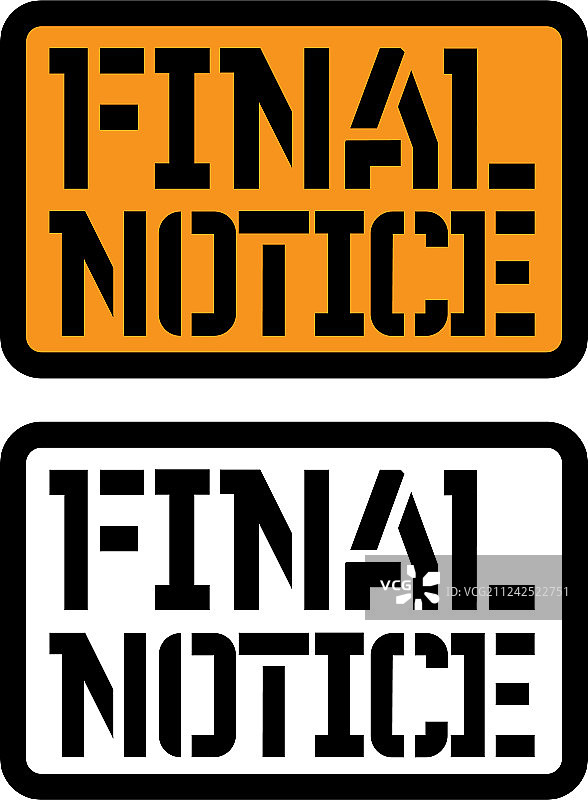 白色背景上的最终通知印章图片素材