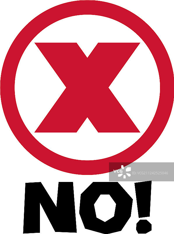 红色拒绝符号的X标签图片素材