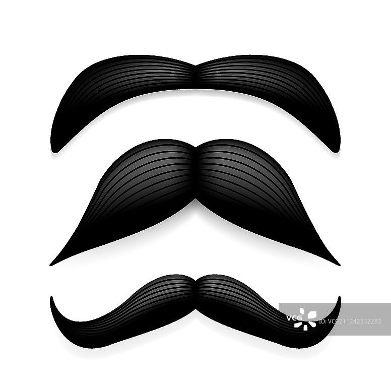 白色黑色复古胡子图案图片素材